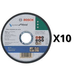 Kit 10 unidades Disco de Corte MetalInox STD 115x10mm 2608619383 BOSCH