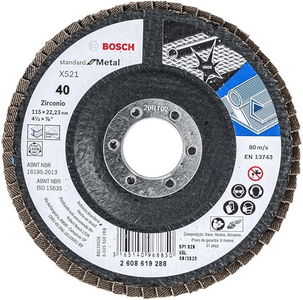 Kit 10 Unidades Disco Flap Curvo Bosch Standard For Metal 115Mm G40