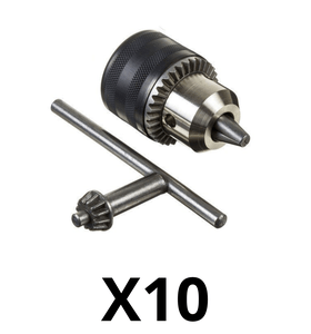 Kit 10 Unidades Mandril Original Bosch Rosca De 1/2 (13L-1/2X20) Com Chave