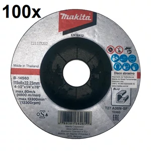 Kit 100 Discos Desbaste P/Aluminio 115Mm B-14560 Makita