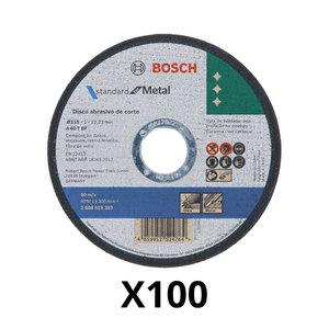 Kit 100Un Disco De Corte 2608619383 Standard For Metal