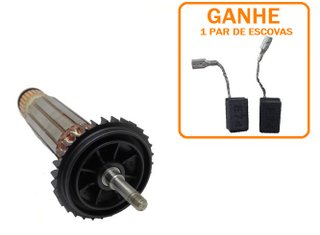 Kit+ Induzido 1619p20622 220V para Esmerilhadeira Bosch GWS 7-115ET 1388, 3601C880xx Original+BRINDE ESCOVA DE CARVÃO 1619P02870