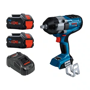 Kit Bosch Chave de Impacto GDS 18V-1000 + 2 Baterias 8Ah Pro Core e Carregador 220V