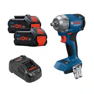 Kit Bosch Chave de Impacto GDS 18V-350 + 2 Baterias 8Ah Pro Core e Carregador 220V