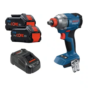 Kit Bosch Chave de Impacto GDX 18V-285 + 2 Baterias 8Ah Pro Core e Carregador 220V