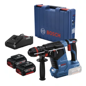 Kit Bosch Martele Rompedor Gbh 187-Li 18V + 2 Baterias 4 Ah + Carregador Bivolt E Maleta - 06119231E0