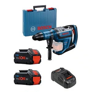 Kit Bosch Martelo GBH 18V-45C com Maleta + 2 Baterias 8Ah Pro Core e Carregador 220V