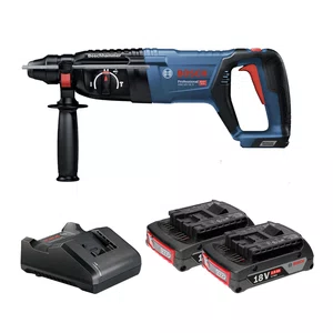 Kit Bosch Martelo Perfurador GBH 18V-26D + 2 Baterias 2Ah e Carregador Bivolt