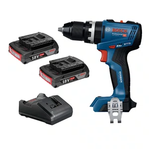 Kit Bosch Parafusadeira/Furadeira de Impacto GSB 18V-65 + 2 Baterias 2Ah e Carregador Bivolt