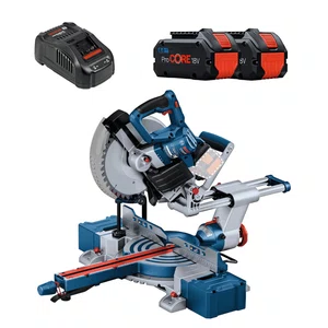 Kit Bosch Serra de Esquadria GCM 18V-254 D + 2 Baterias 8Ah Pro Core e Carregador 220V