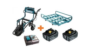 Kit Carrinho Transporte 18v Dcu180z Makita + Conjunto Transportador 199116-7 + 2 Baterias e Carregador