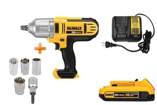 Kit Chave de Impacto DCF889B+Bateria DCB203+Carregador Bivolt N462057+ 5 Soquetes