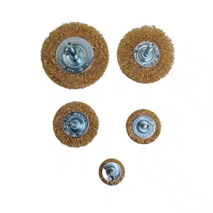 Kit Com 5 Escovas Circulares De Aço Para Limpeza Com Haste 1/4" Lotus - 4448