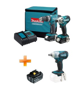 Kit Combo Parafusadeira + Furadeira DLX2336SYX + Chave de Impacto DTW251Z Makita