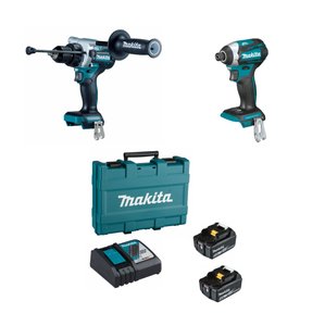 Kit Dlx2412T Parafusadeira Dhp486 + Furadeira Dtd154  Makita + Carregador A Bateria