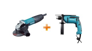 Kit Furadeira De Impacto 760W HP1640+ Esmerilhadeira Angular 840W 9557HNG-220V