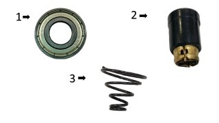 Kit Mola Helicoidal Cônica I44865+ Porta Escovas De Carvão I70029+ Rolamento De Esferas I40331