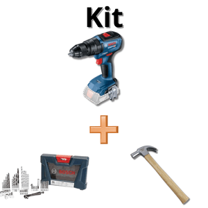 Kit Parafusadeira GSB18V50 + Martelo Unha 8952 + Jogo de Broca 2607017396