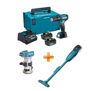 Kit Parafusadeira Tupia e Aspirador 18v Makita