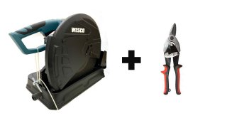Kit Serra de Corte Rápido Elétrica 355MM 220V WESCO + Brinde Tesoura Para chapa 783329 MTX