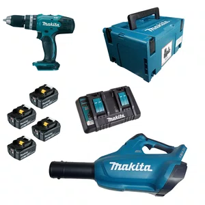 Kit Soprador Dub362+ Parafusadeira Dhp453+ 4 Baterias Bl1850B + Carregador Dc18Sh + Maleta Mpac Makita