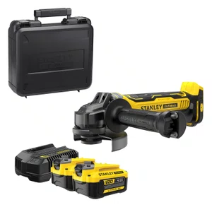Kit Stanley Esmerilhadeira Angular 4-1/2" - 5" 20V Max* + 2 Baterias 4Ah + Carregador Bivolt E Maleta - Sbg700M2K-Br