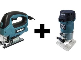 Kit Tupia Laminadora 220V WS5047 Wesco+ Serra Tico-Tico 220V WS3772 Wesco