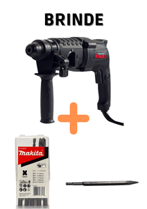 Martelete Eletrico SDS 26mm 85 KUX12P kress + Conjunto de Brocas SDS-PLUS D-61678 - Ponteiro SDS-Plus 250 mm D-08713