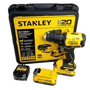 Parafusadeira/Furadeira 1/2" 20V Max Brushless + 2 Baterias 1,5Ah + Carregador E Maleta Stanley - Sbd710C2K-Br