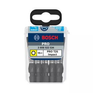 Bosch Kit De Bits Torx T25 55Mm Pro Impact Com 15 Peças - 2608522534