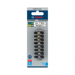 Bosch Jogo De Bits Ph/Pz/H/T De 25Mm Pro Impacto Com 8 Peças - 2608521U62