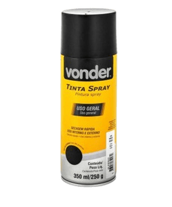 Tinta Spray Preto Fosco     350Ml Vonder 6250350013