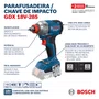 Bosch Kit Chave De Impacto Gdx 18V-285 + 2 Baterias 2Ah + Carregador Bivolt E Maleta - 06019N21E6