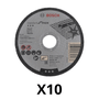 Disco de Corte para Inox Bosch 115mm Grão 60 Kit com 10 unidades