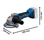 Esmerilhadeira A Bateria Bosch Gws 18V-8 11000Rpm 115/125Mm - 06019N90E0