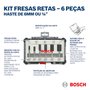 Jogo De Fresas Retas 6 Peças Bosch Encaixe De 1/4" 2607017467