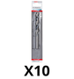 Kit 10 Unidades Broca Para Metal Bosch Aço Rápido Hss-Pointteq 10,0Mm 2608577174