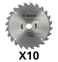 Kit 10 Unidades Disco De Serra Circular Eco D184X24T - 2608644329 - Bosch