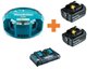 Kit Aspirador Robo A Bateria 18v Drc200z Makita+2 Baterias Bruta Makita Bl1850 Com Nível De Carga +Carregador Duplo De Bateria De íons De Lítio 18v 220v Dc18rd Makita