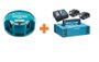 Kit+Aspirador Robo A Bateria 18v Drc200z Makita+Kit Carregador Dc18rc-bivolt 2bat Bl1830 198046-9 Makita