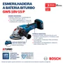 Kit Bosch Esmerilhadeira 5" GWS 18V-15 P + 2 Baterias 4Ah e Carregador Bivolt