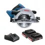 Kit Bosch Serra Circular GKS 18V-57 + 2 Baterias 2Ah e Carregador Bivolt