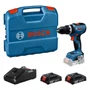 Kit Bosch Parafusadeira/Furadeira Gsb 18V-65 + 2 Baterias 2Ah + Carregador Bivolt E Maleta - 06019N31E5